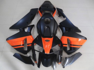 Großhandel Honda CBR600RR Motorrad Verkleidung 2005-2006 - Matt Schwarz Glanzendes Orange