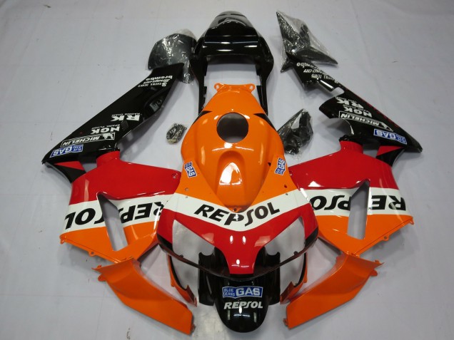 Großhandel Honda CBR600RR Motorrad Verkleidung 2003-2004 - Orange Weiss Rot Glanzendes Schwarz OEM Stil Repsol