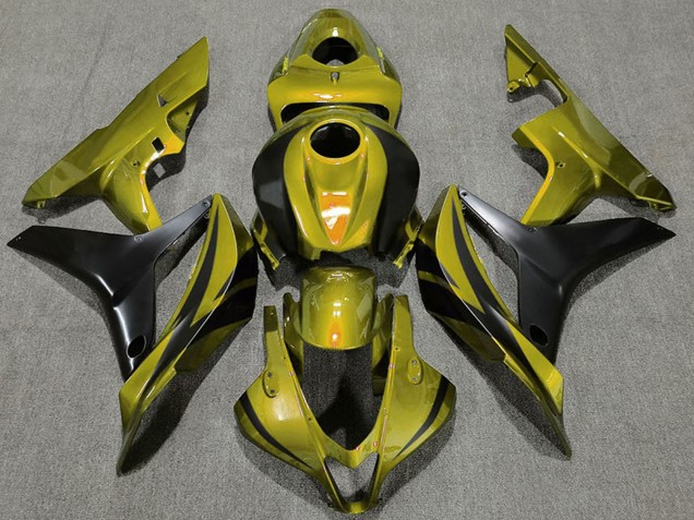 Großhandel Honda CBR600RR Motorrad Verkleidung 2007-2008 - Gold Matt Schwarz OEM Stil