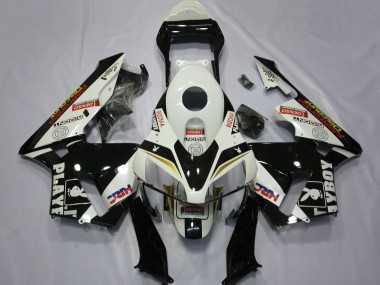 Großhandel Honda CBR600RR Motorrad Verkleidung 2003-2004 - Weiss Gelb Glanzendes Schwarz HRC Playboy