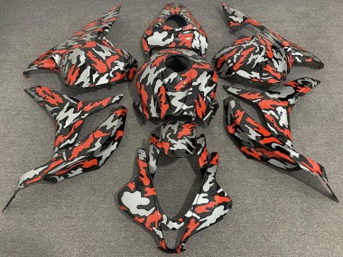 Großhandel Honda CBR600RR Motorrad Verkleidung 2009-2012 - Rot Grau Camouflage