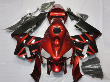 Großhandel Honda CBR600RR Motorrad Verkleidung 2005-2006 - Rot Glanzendes Schwarz Design