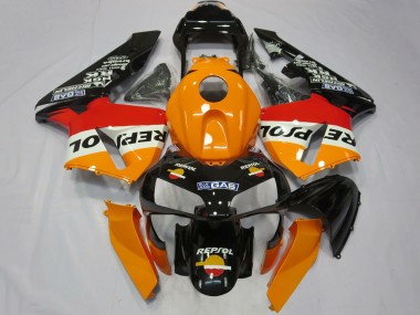 Großhandel Honda CBR600RR Komplette Motorrad Verkleidung 2003-2004 - Orange Weiss Rot Glanzendes Schwarz Repsol