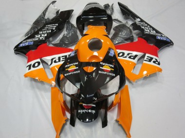 Großhandel Honda CBR600RR Motorrad Verkleidung 2005-2006 - Orange Weiss Rot Glanzendes Schwarz Repsol Man Power