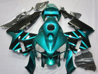 Großhandel Honda CBR600RR Motorrad Verkleidung 2005-2006 - Blau Grun Glanzendes Schwarz Design