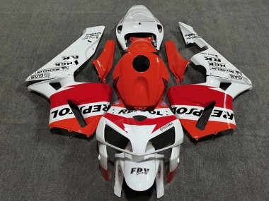 Großhandel Honda CBR600RR Motorrad Verkleidung 2005-2006 - Orange Weiss Rot Glanzendes Schwarz Repsol Stil
