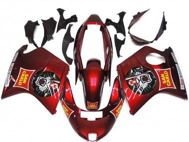 Großhandel Honda CBR1100XX Blackbird Motorrad Verkleidung 1996-2007 - Rot Gelb San Carlo