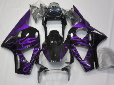 Großhandel Honda CBR954RR Motorrad Verkleidung 2002-2003 - Glanzendes Schwarz Lila Flamme