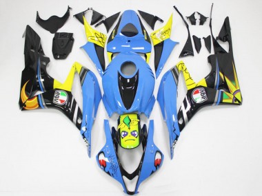 Großhandel Honda CBR600RR Motorrad Verkleidung 2007-2008 - Hellblau Gelb Glanzendes Schwarz Hai