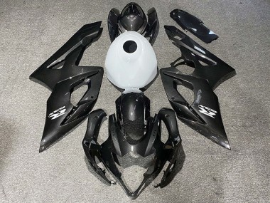 Großhandel Suzuki GSXR 1000 Motorrad Verkleidung 2005-2006 - Carbonfaser Stil Glanzendes Weiss
