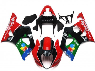 Großhandel Suzuki GSXR 1000 Motorrad Verkleidung 2003-2004 - Rot Schwarz Grun JOMO