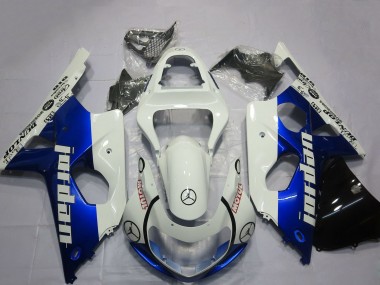 Großhandel Suzuki GSXR 1000 Motorrad Verkleidung 2000-2002 - Weiss Blau Jordan