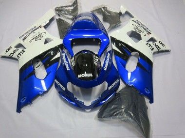 Großhandel Suzuki GSXR 600 / GSXR 750 Motorrad Verkleidung 2001-2003 - Weiss Blau Glanzendes Schwarz