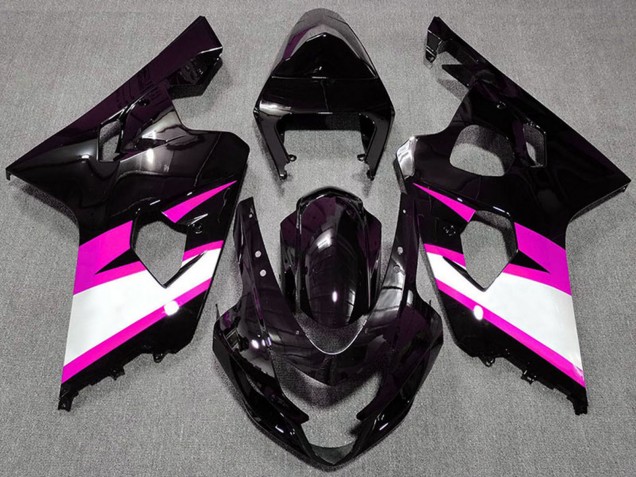 Großhandel Suzuki GSXR 600 / GSXR 750 Motorrad Verkleidung 2004-2005 - Glanzendes Schwarz Rosa Weiss