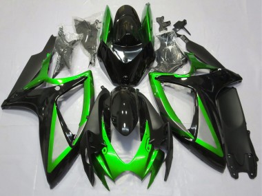 Großhandel Suzuki GSXR 600 / GSXR 750 Motorrad Verkleidung 2006-2007 - Grun Glanzendes Schwarz Matt Schwarz
