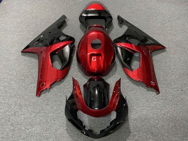 Großhandel Suzuki GSXR 600 / GSXR 750 Motorrad Verkleidung 2001-2003 - Rot Glanzendes Schwarz