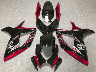 Großhandel Suzuki GSXR 600 / GSXR 750 Motorrad Verkleidung 2006-2007 - Rot Glanzendes Schwarz