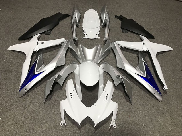 Großhandel Suzuki GSXR 600 / GSXR 750 Motorrad Verkleidung 2008-2010 - Weiss Silber Blau Matt Schwarz