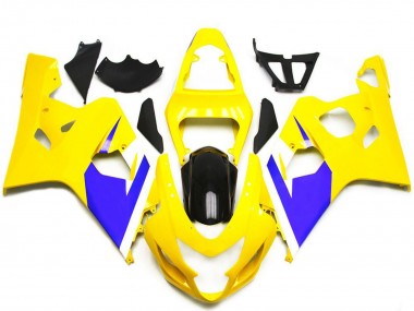 Großhandel Suzuki GSXR 600 / GSXR 750 Motorrad Verkleidung 2004-2005 - Gelb Blau Weiss Glanzendes Schwarz