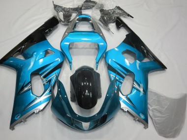 Großhandel Suzuki GSXR 600 / GSXR 750 Motorrad Verkleidung 2001-2003 - Hellblau Silber Glanzendes Schwarz