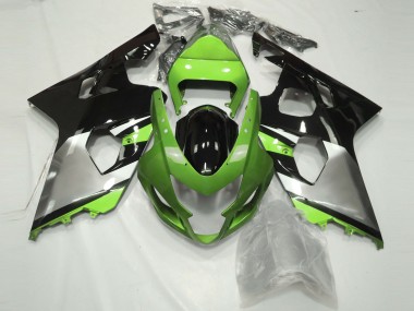 Großhandel Suzuki GSXR 600 / GSXR 750 Motorrad Verkleidung 2004-2005 - Grun Silber Glanzendes Schwarz