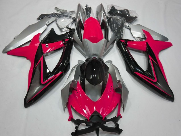 Großhandel Suzuki GSXR 600 / GSXR 750 Motorrad Verkleidung 2008-2010 - Silber Rot Glanzendes Schwarz