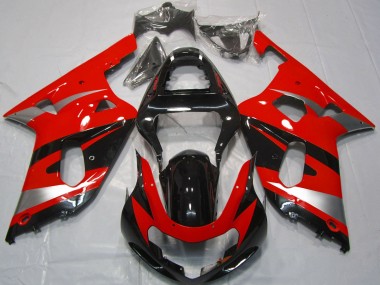 Großhandel Suzuki GSXR 600 / GSXR 750 Motorrad Verkleidung 2001-2003 - Rot Silber Glanzendes Schwarz OEM Stil