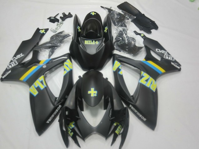 Großhandel Suzuki GSXR 600 / GSXR 750 Motorrad Verkleidung 2006-2007 - Matt Schwarz Blau Gelb Rizla