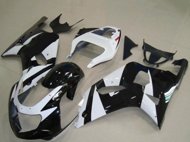 Großhandel Suzuki GSXR 600 / GSXR 750 Motorrad Verkleidung 2001-2003 - Weiss Glanzendes Schwarz