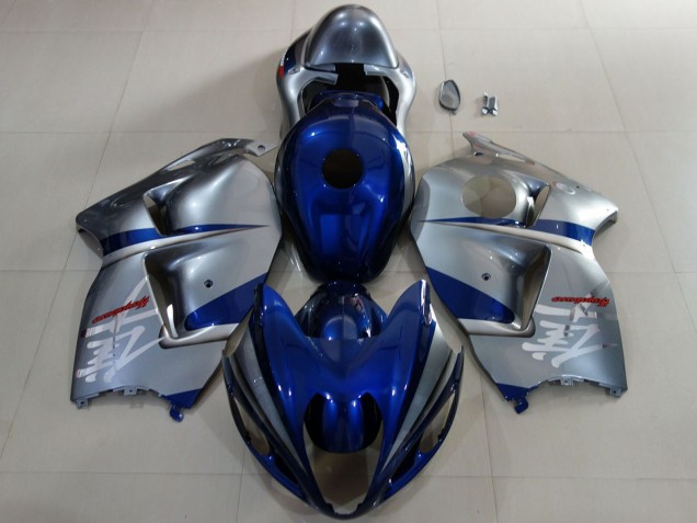 Großhandel Suzuki GSXR 1300 Motorrad Verkleidung 1996-2007 - Dunkel Blau Silber