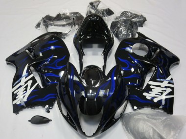 Großhandel Suzuki GSXR 1300 Motorrad Verkleidung 1996-2007 - Glanzendes Schwarz Blau Flamme