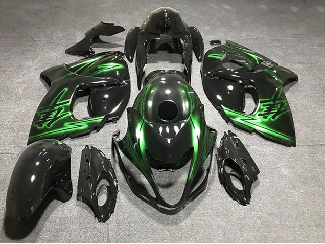 Großhandel Suzuki GSXR 1300 Motorrad Verkleidung 2008-2020 - Glanzendes Schwarz und Grun