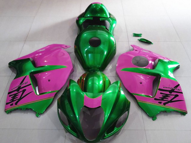 Großhandel Suzuki GSXR 1300 Motorrad Verkleidung 1996-2007 - Glanzendes Grun und Rosa