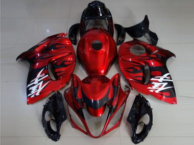 Großhandel Suzuki GSXR 1300 Motorrad Verkleidung 2008-2020 - Rot Schwarz Flamme