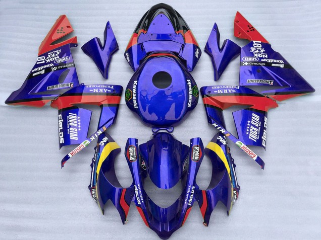 Großhandel Kawasaki ZX10R Motorrad Verkleidung 2004-2005 - Blau und Rot Trick Star