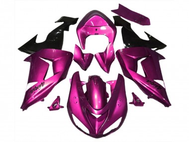 Großhandel Kawasaki ZX10R Motorrad Verkleidung 2006-2007 - Rosa Glanzendes Schwarz
