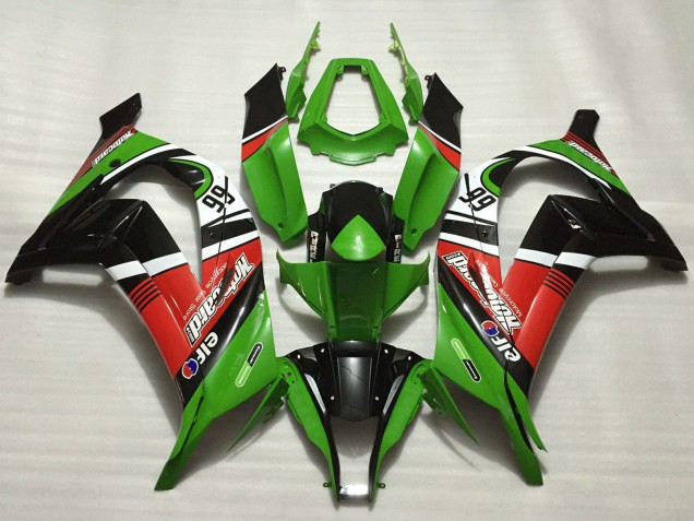 Großhandel Kawasaki ZX10R Motorrad Verkleidung 2011-2015 - Grun Rot Weiss Schwarz Elf Motocard 66