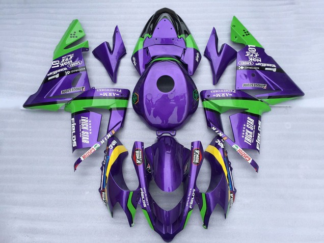 Großhandel Kawasaki ZX10R Motorrad Verkleidung 2004-2005 - Grun Lila Trick Star