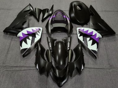 Großhandel Kawasaki ZX10R Motorrad Verkleidung 2004-2005 - Matt Schwarz und Lila Hai