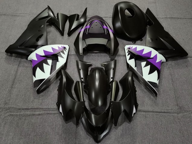 Großhandel Kawasaki ZX10R Motorrad Verkleidung 2004-2005 - Matt Schwarz und Lila Hai