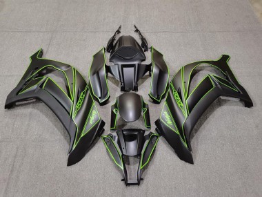 Großhandel Kawasaki ZX10R Motorrad Verkleidung 2011-2015 - Matt Schwarz Grun Linie