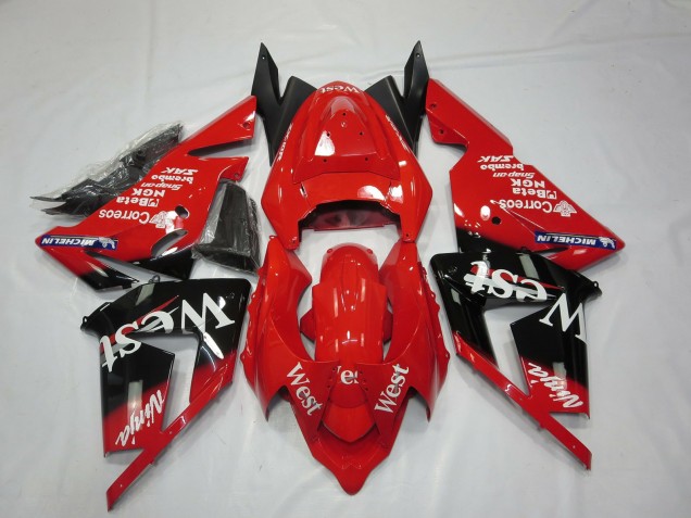 Großhandel Kawasaki ZX10R Motorrad Verkleidung 2004-2005 - Rot West