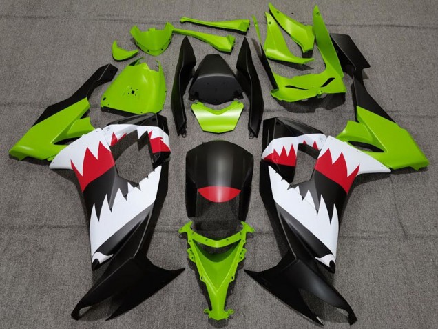Großhandel Kawasaki ZX10R Motorrad Verkleidung 2008-2010 - Grun Matt Schwarz Rot Weiss Hai