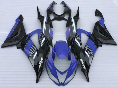 Großhandel Kawasaki ZX6R Motorrad Verkleidung 2013-2018 - Blau Schwarz Weiss