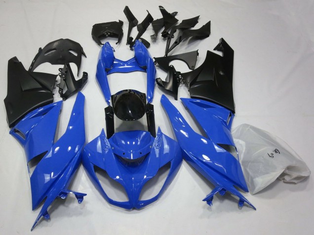 Großhandel Kawasaki ZX6R Motorrad Verkleidung 2009-2012 - Blau Glanzendes Schwarz Matt Schwarz