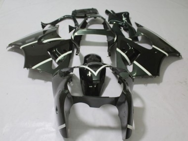 Großhandel Kawasaki ZX6R Motorrad Verkleidung 2000-2002 - Glanzendes Schwarz Weiss