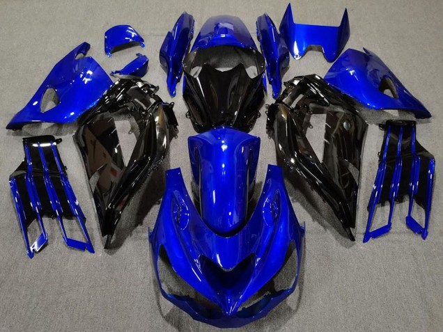 Großhandel Kawasaki ZX14R ZZR1400 Motorrad Verkleidung 2012-2024 - Blau Glanzendes Schwarz