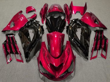 Großhandel Kawasaki ZX14R ZZR1400 Motorrad Verkleidung 2012-2024 - Rot Glanzendes Schwarz