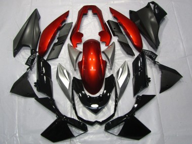 Großhandel Kawasaki Z1000 Motorrad Verkleidung 2010-2013 - Rot Silber Glanzendes Schwarz