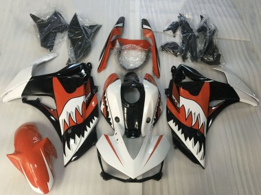 Großhandel Yamaha R3 Motorrad Verkleidung 2015-2018 - Weiss Orange Glanzendes Schwarz Hai